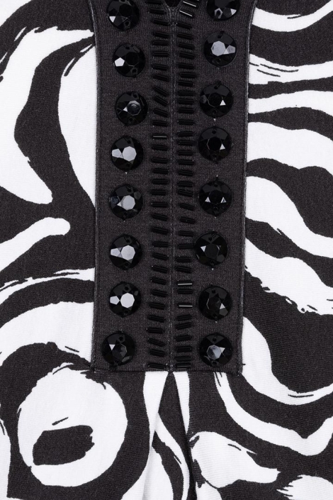EsQualo dress slv/lss beads playful prin
